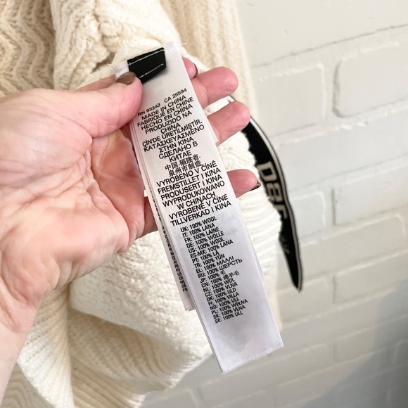 Diesel Men’s Chunky knit sweater Wool Off-White Patchwork M Oversized - Picture 11 of 15